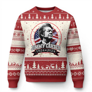 39th President Jimmy Carter Knit Sweatshirt USA Legacy American Flag TS02 Red Print Your Wear