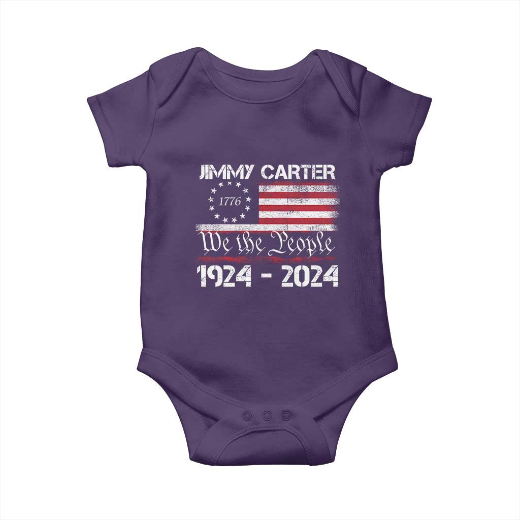 39th President Jimmy Carter Baby Onesie USA Legacy We The People Betsy Ross Flag TS02 Purple Print Your Wear