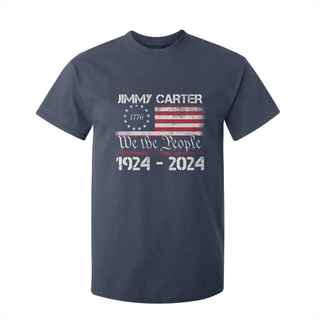 39th President Jimmy Carter T Shirt For Kid USA Legacy We The People Betsy Ross Flag TS02 Navy Print Your Wear