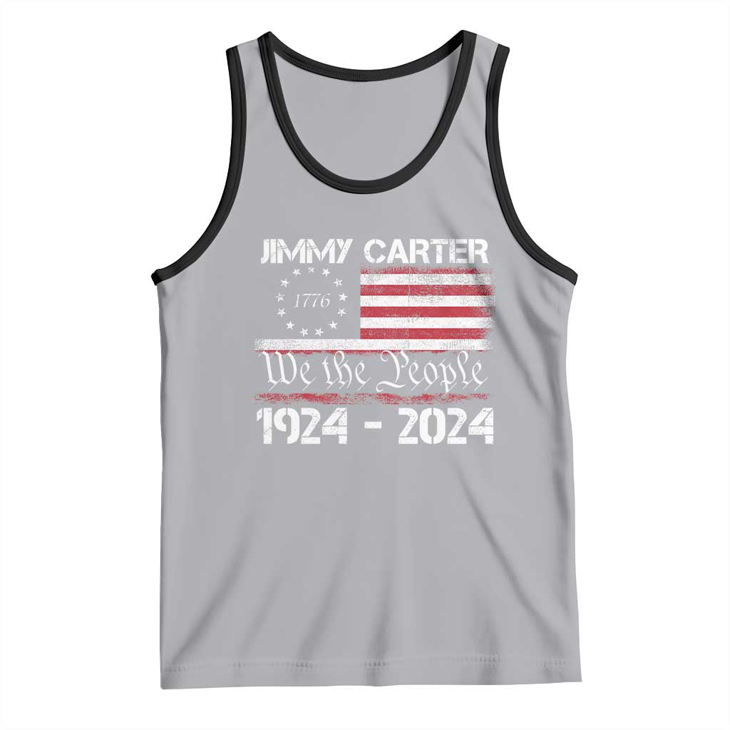 39th President Jimmy Carter Tank Top USA Legacy We The People Betsy Ross Flag TS02 Athletic Heather Black Print Your Wear