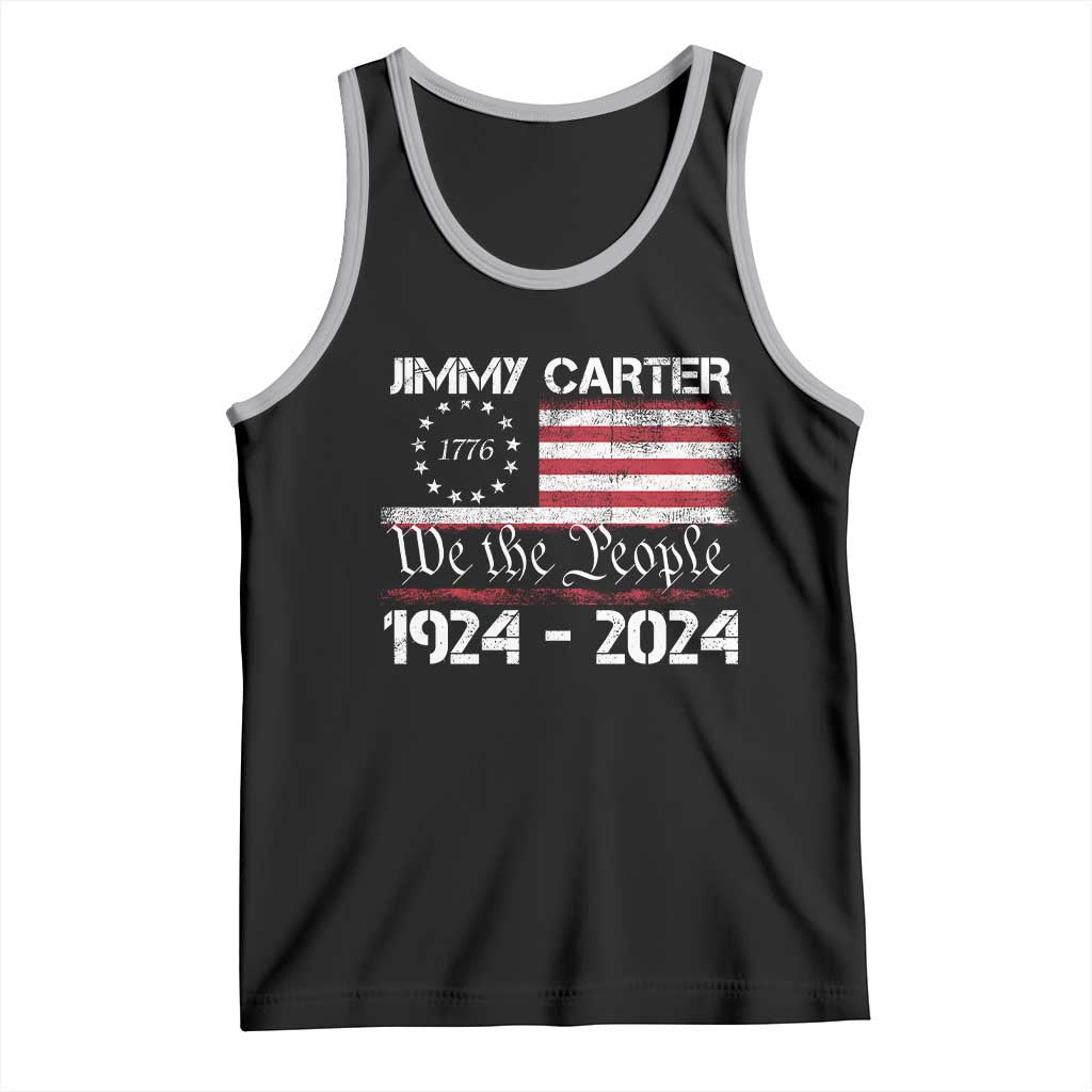 39th President Jimmy Carter Tank Top USA Legacy We The People Betsy Ross Flag TS02 Black Athletic Heather Print Your Wear