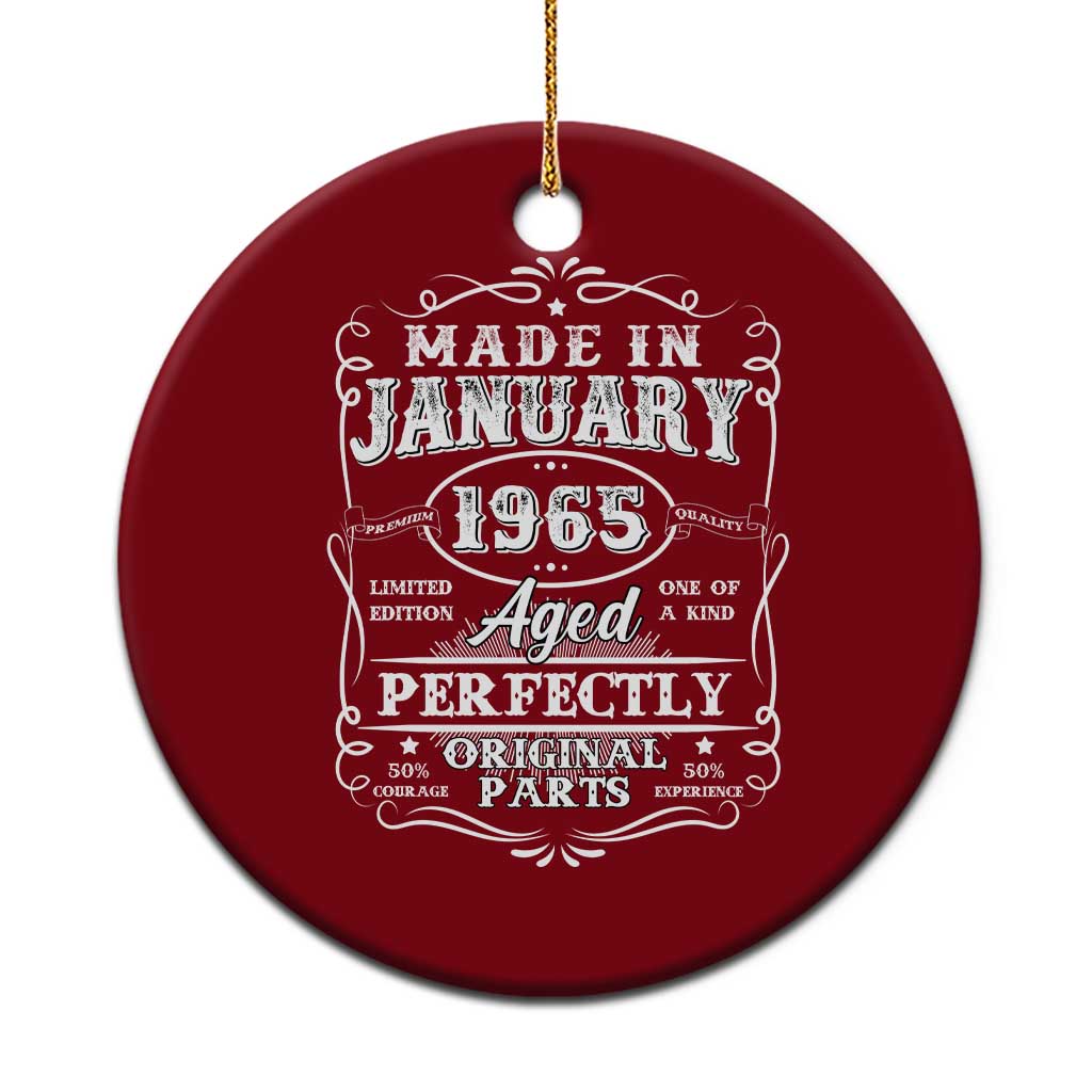 Retro Classic Made In January 1965 Ceramic Ornament Aged Perfectly Original Parts Vintage Birthday Men TS02 1pc Red Print Your Wear