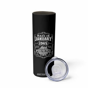 Retro Classic Made In January 1965 Skinny Tumbler Aged Perfectly Original Parts Vintage Birthday Men TS02 Print Your Wear