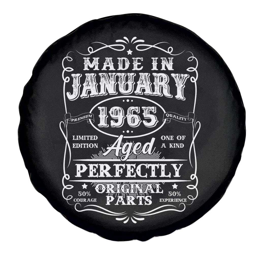 Retro Classic Made In January 1965 Spare Tire Cover Aged Perfectly Original Parts Vintage Birthday Men TS02 Print Your Wear