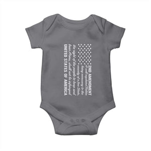 2nd Amendment American Flag Baby Onesie Patriotic Right to Bear Arms USA Patriot TS02 Charcoal Print Your Wear