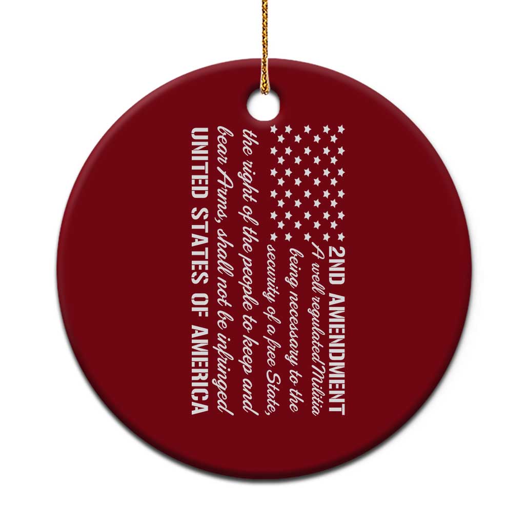 2nd Amendment American Flag Ceramic Ornament Patriotic Right to Bear Arms USA Patriot TS02 1pc Red Print Your Wear
