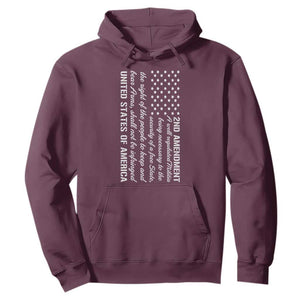 2nd Amendment American Flag Hoodie Patriotic Right to Bear Arms USA Patriot TS02 Maroon Print Your Wear