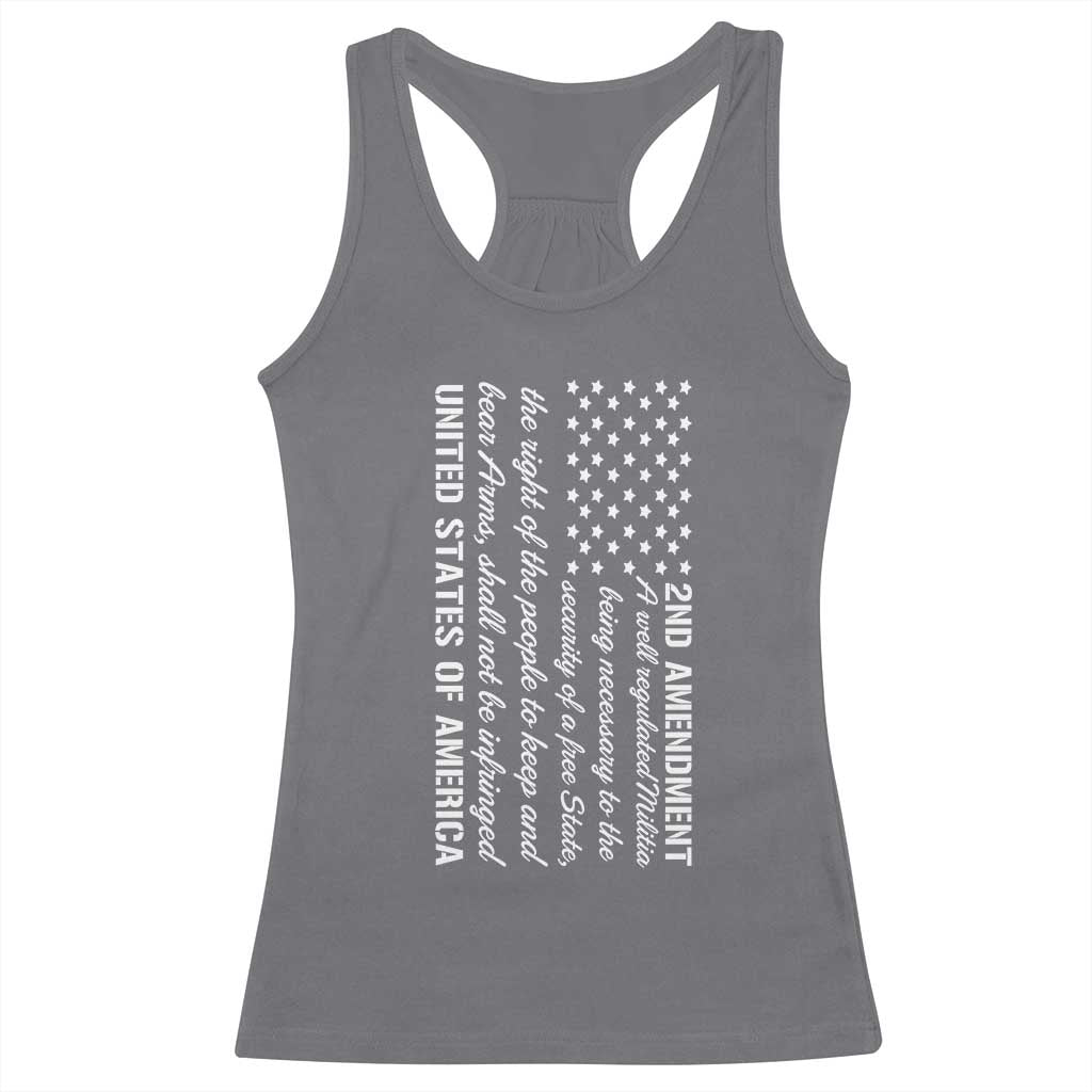 2nd Amendment American Flag Racerback Tank Top Patriotic Right to Bear Arms USA Patriot TS02 Charcoal Print Your Wear