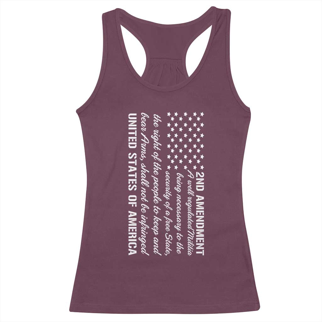 2nd Amendment American Flag Racerback Tank Top Patriotic Right to Bear Arms USA Patriot TS02 Maroon Print Your Wear
