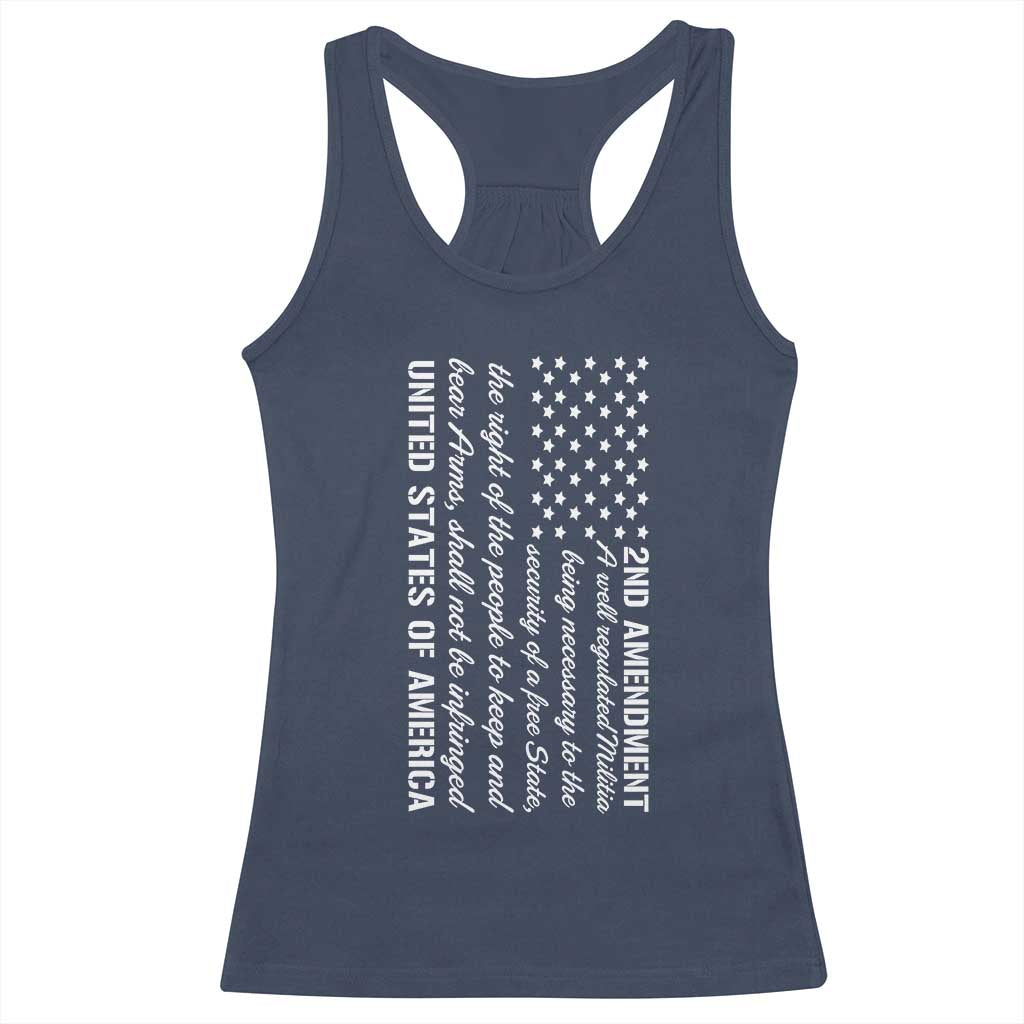 2nd Amendment American Flag Racerback Tank Top Patriotic Right to Bear Arms USA Patriot TS02 Navy Print Your Wear