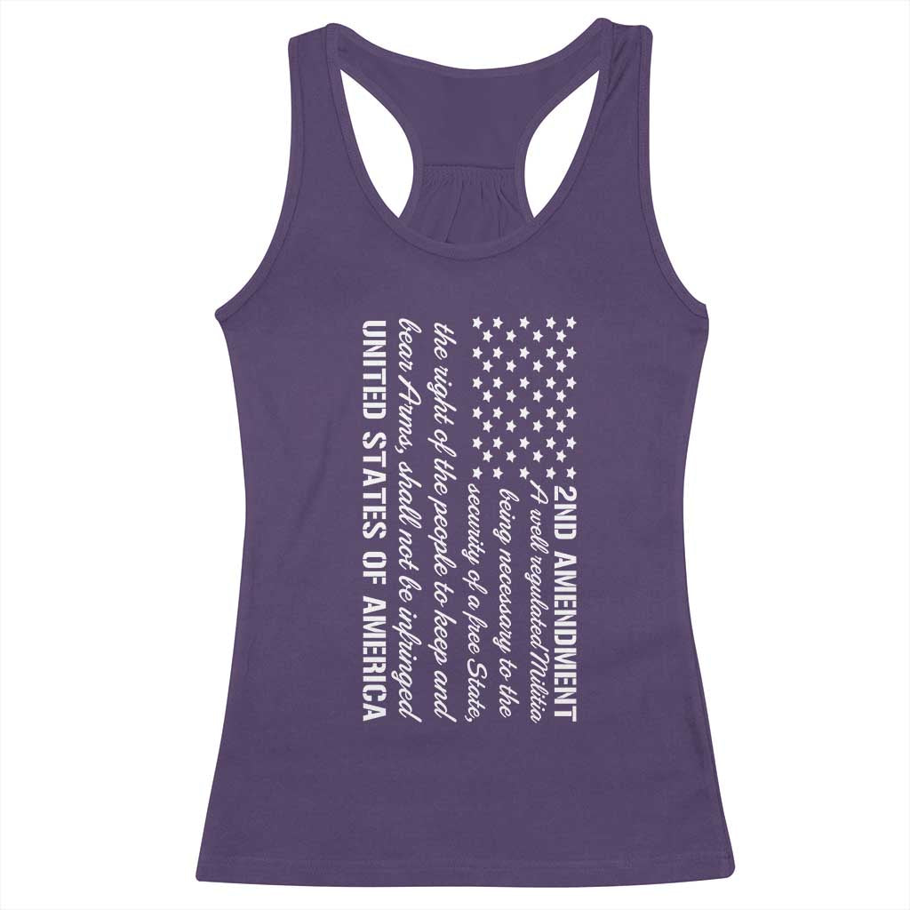 2nd Amendment American Flag Racerback Tank Top Patriotic Right to Bear Arms USA Patriot TS02 Purple Print Your Wear