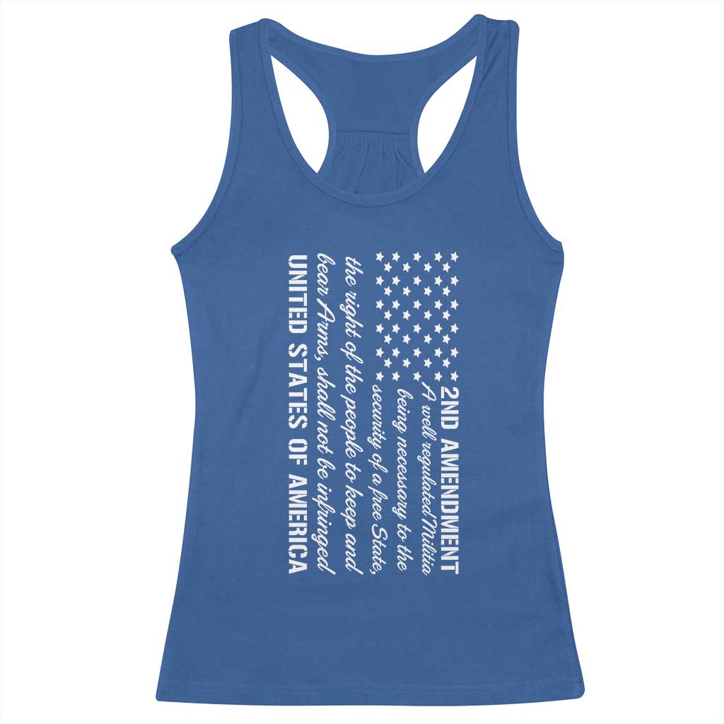 2nd Amendment American Flag Racerback Tank Top Patriotic Right to Bear Arms USA Patriot TS02 Royal Blue Print Your Wear