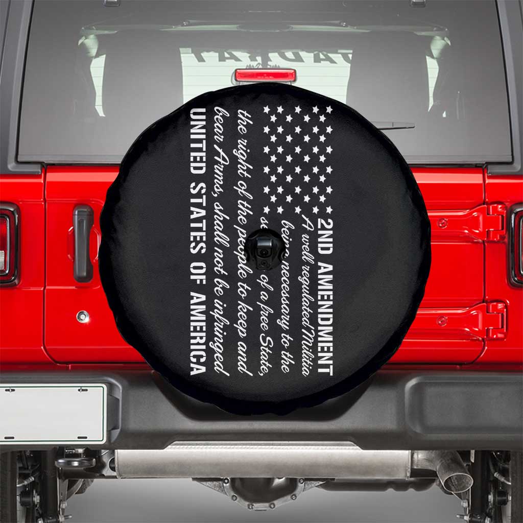 2nd Amendment American Flag Spare Tire Cover Patriotic Right to Bear Arms USA Patriot TS02 Black Print Your Wear