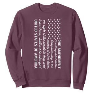 2nd Amendment American Flag Sweatshirt Patriotic Right to Bear Arms USA Patriot TS02 Maroon Print Your Wear
