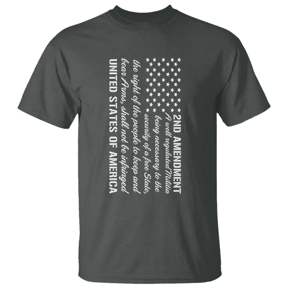 2nd Amendment American Flag T Shirt Patriotic Right to Bear Arms USA Patriot TS02 Dark Heather Print Your Wear