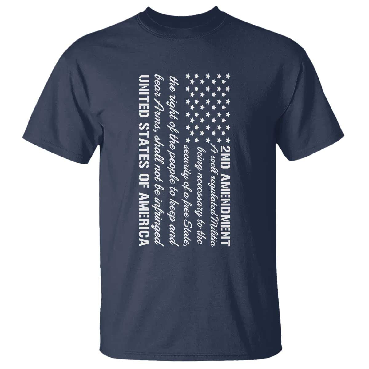 2nd Amendment American Flag T Shirt Patriotic Right to Bear Arms USA Patriot TS02 Navy Print Your Wear