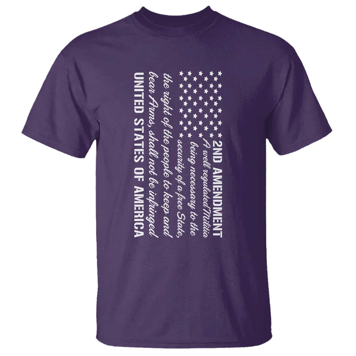 2nd Amendment American Flag T Shirt Patriotic Right to Bear Arms USA Patriot TS02 Purple Print Your Wear