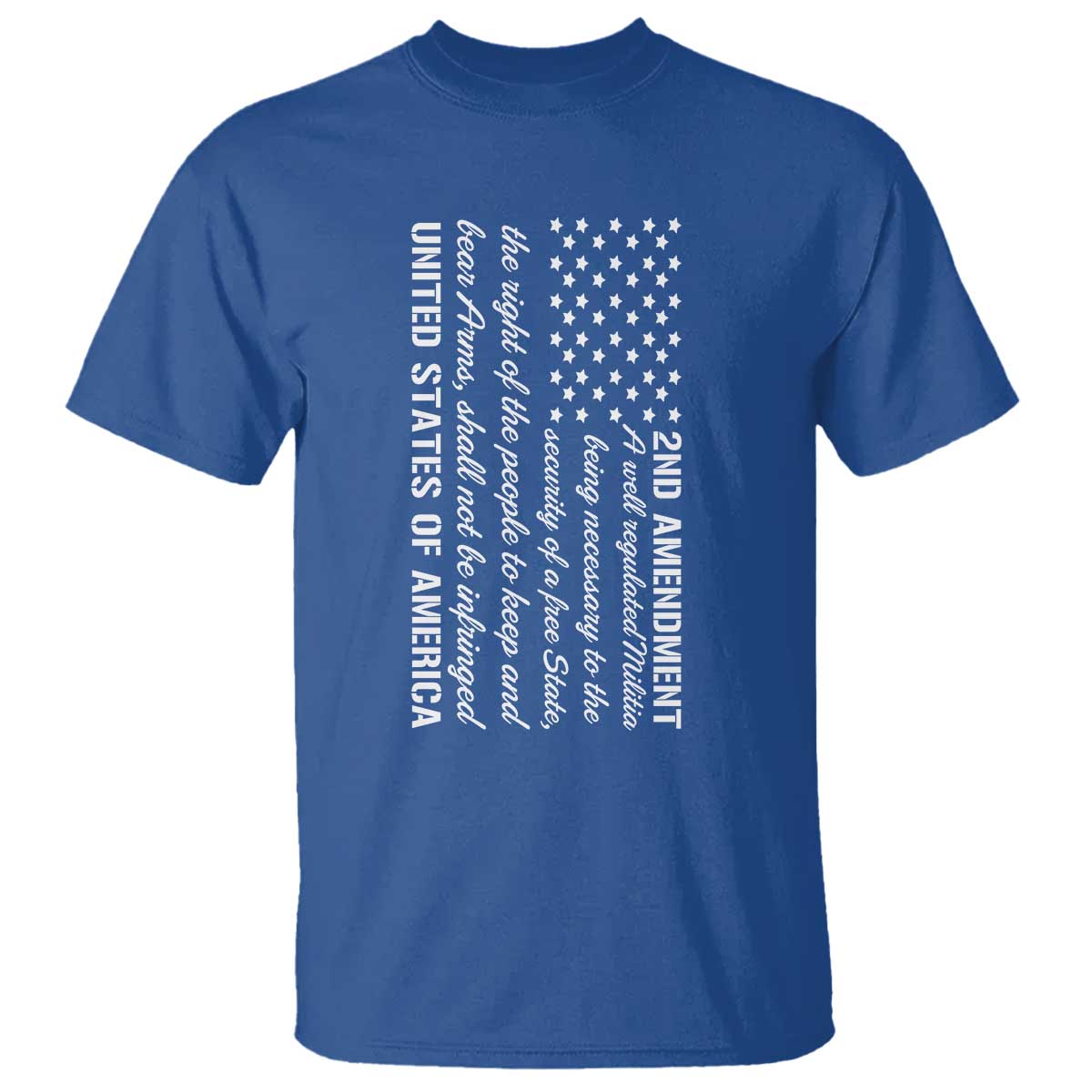 2nd Amendment American Flag T Shirt Patriotic Right to Bear Arms USA Patriot TS02 Royal Blue Print Your Wear