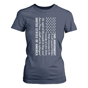 2nd Amendment American Flag T Shirt For Women Patriotic Right to Bear Arms USA Patriot TS02 Navy Print Your Wear