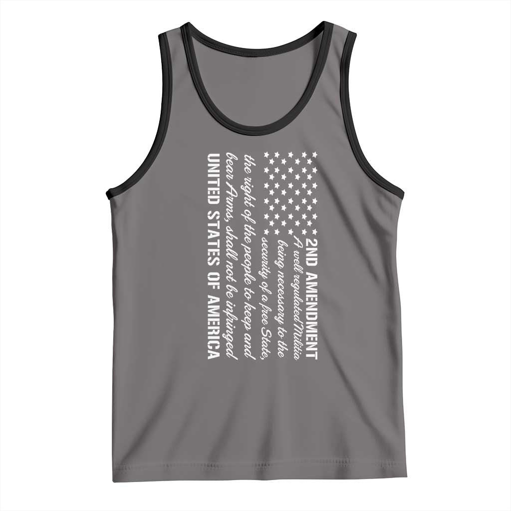 2nd Amendment American Flag Tank Top Patriotic Right to Bear Arms USA Patriot TS02 Deep Heather Black Print Your Wear