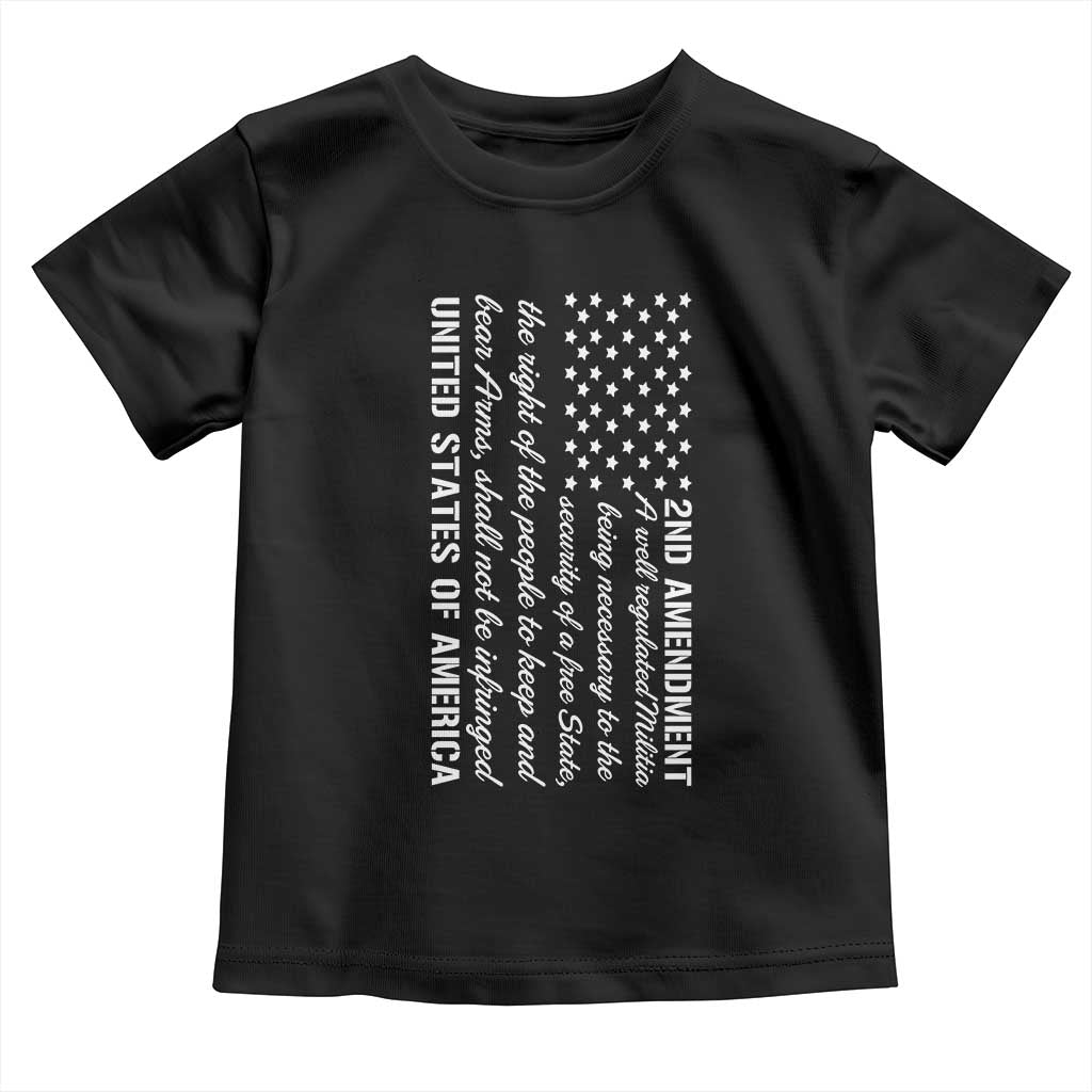 2nd Amendment American Flag Toddler T Shirt Patriotic Right to Bear Arms USA Patriot TS02 Black Print Your Wear