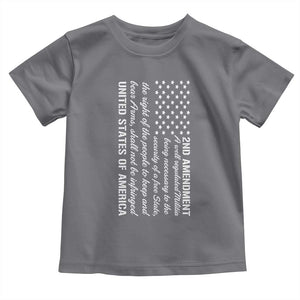 2nd Amendment American Flag Toddler T Shirt Patriotic Right to Bear Arms USA Patriot TS02 Charcoal Print Your Wear