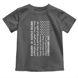 2nd Amendment American Flag Toddler T Shirt Patriotic Right to Bear Arms USA Patriot TS02 Dark Heather Print Your Wear