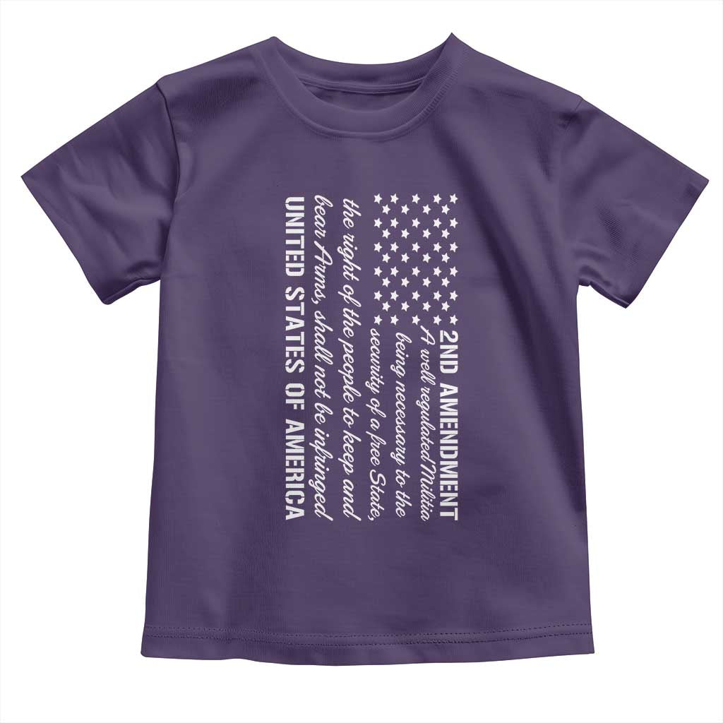 2nd Amendment American Flag Toddler T Shirt Patriotic Right to Bear Arms USA Patriot TS02 Purple Print Your Wear