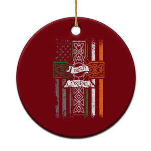 Irish Pride Ceramic Ornament American Flag Celtic Cross St Patricks Day TS02 1pc Red Print Your Wear