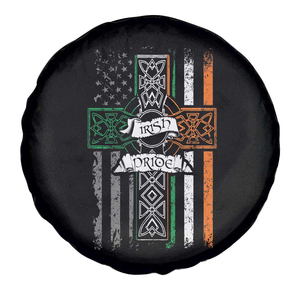 Irish Pride Spare Tire Cover American Flag Celtic Cross St Patricks Day TS02 Print Your Wear