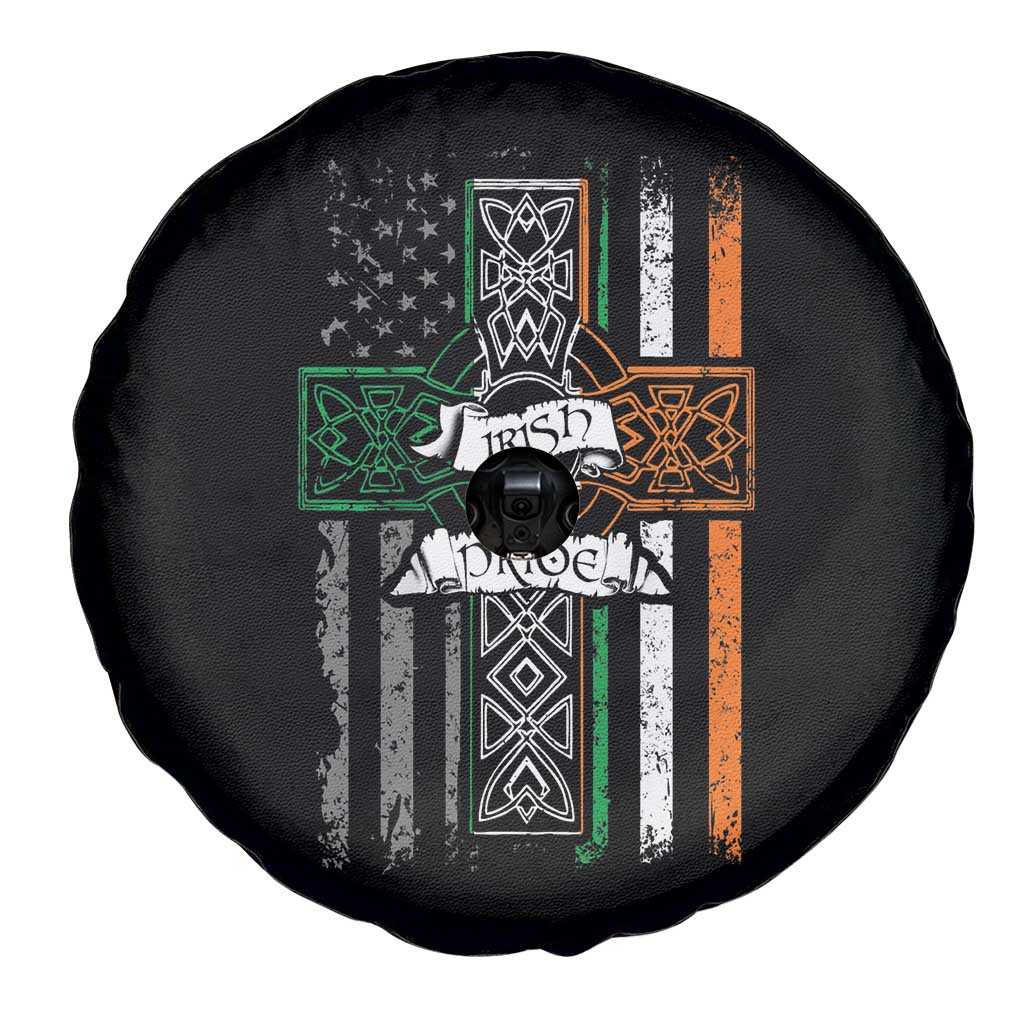 Irish Pride Spare Tire Cover American Flag Celtic Cross St Patricks Day TS02 Print Your Wear