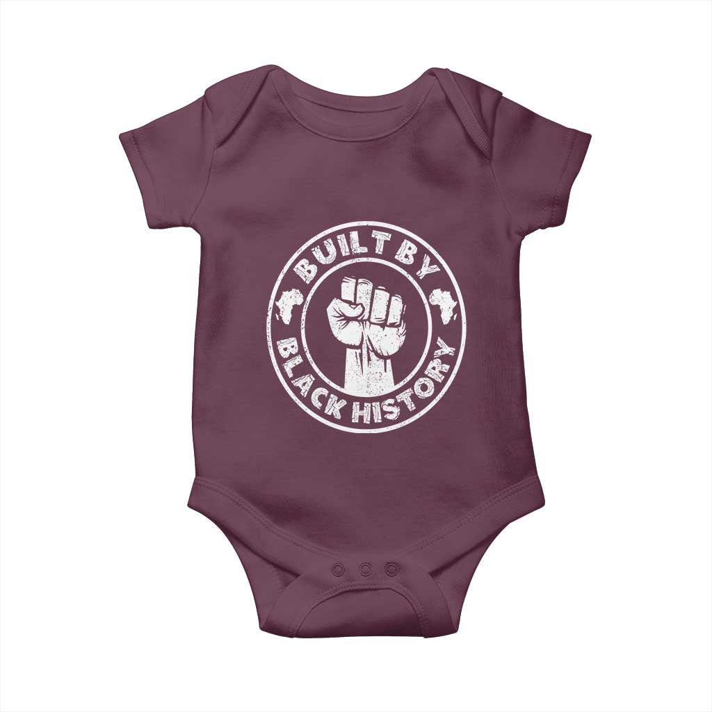 Built By Black History Baby Onesie African American Pride TS02 Maroon Print Your Wear