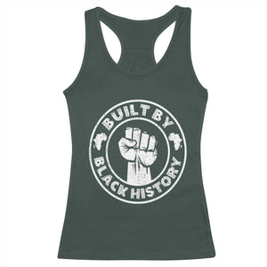 Built By Black History Racerback Tank Top African American Pride TS02 Dark Forest Green Print Your Wear