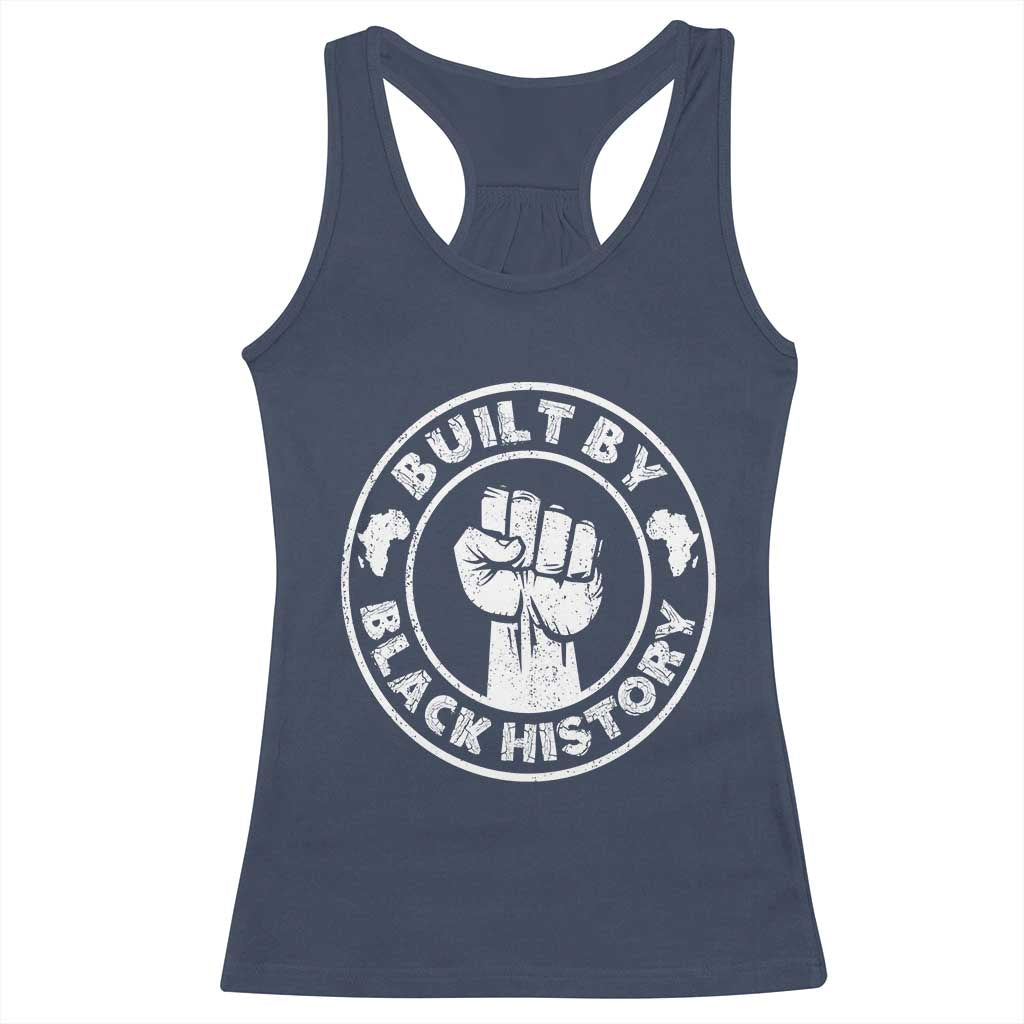 Built By Black History Racerback Tank Top African American Pride TS02 Navy Print Your Wear