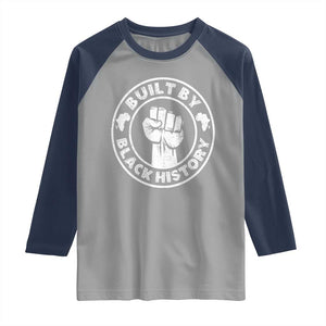 Built By Black History Raglan Shirt African American Pride TS02 Sport Gray Navy Print Your Wear