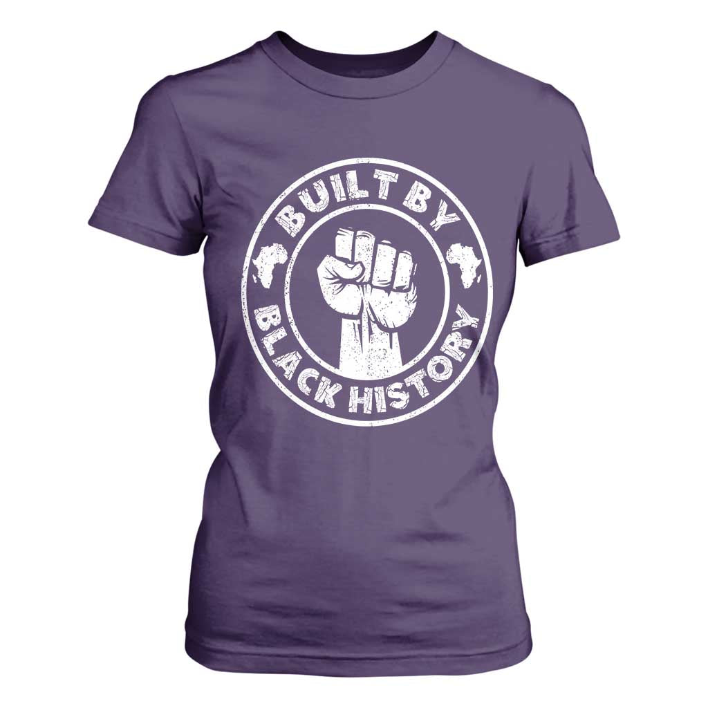 Built By Black History T Shirt For Women African American Pride TS02 Purple Print Your Wear