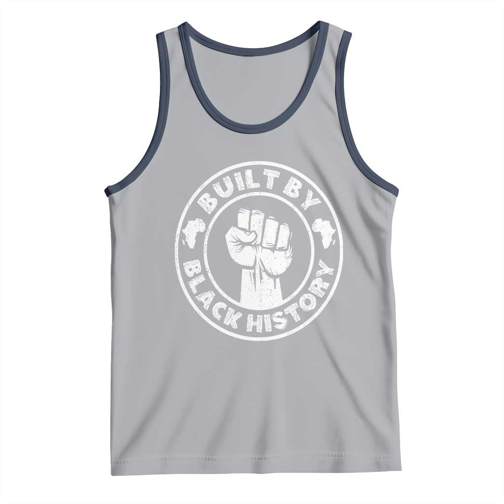 Built By Black History Tank Top African American Pride TS02 Athletic Heather Navy Print Your Wear