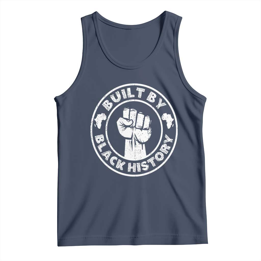 Built By Black History Tank Top African American Pride TS02 Navy Print Your Wear