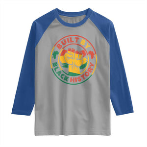 Built By Black History Raglan Shirt African American Pride Raised Fist TS02 Sport Gray Royal Print Your Wear