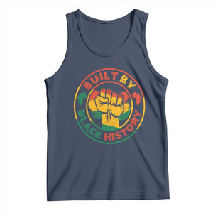 Built By Black History Tank Top African American Pride Raised Fist TS02 Navy Print Your Wear