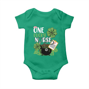 Funny One Lucky Nurse St Patricks Day Baby Onesie Scrub Life RN ICU ER with Stethoscope TS02 Irish Green Print Your Wear