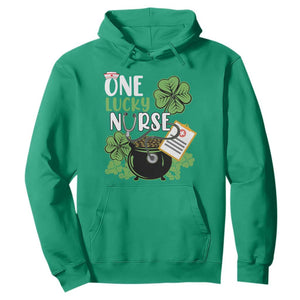 Funny One Lucky Nurse St. Patricks Day Hoodie Scrub Life RN ICU ER with Stethoscope TS02 Irish Green Printyourwear