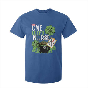 Funny One Lucky Nurse St Patricks Day T Shirt For Kid Scrub Life RN ICU ER with Stethoscope TS02 Royal Blue Print Your Wear