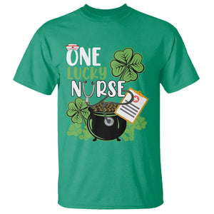 Funny One Lucky Nurse St. Patricks Day T Shirt Scrub Life RN ICU ER with Stethoscope TS02 Irish Green Printyourwear
