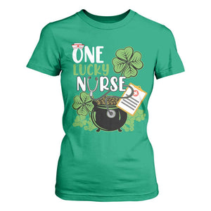 Funny One Lucky Nurse St Patricks Day T Shirt For Women Scrub Life RN ICU ER with Stethoscope TS02 Irish Green Print Your Wear