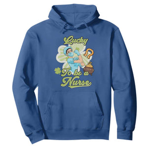 Funny Nurse St. Patricks Day Hoodie Lucky To Be A Nurse Strong Scrub Life TS02 Royal Blue Printyourwear
