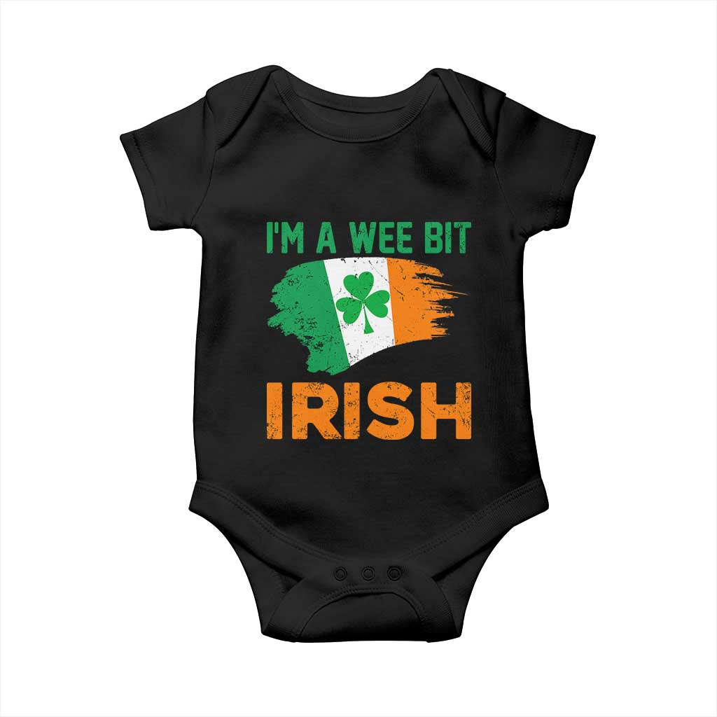 Funny St Patricks Day Baby Onesie I'm A Wee Bit Irish Leprechaun Shenanigan TS02 Black Print Your Wear