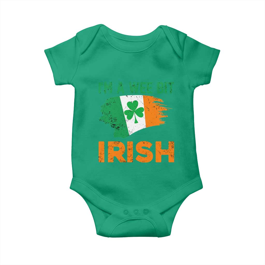 Funny St Patricks Day Baby Onesie I'm A Wee Bit Irish Leprechaun Shenanigan TS02 Irish Green Print Your Wear