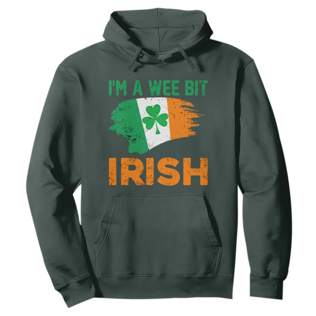 Funny St. Patricks Day Hoodie I'm A Wee Bit Irish Leprechaun Shenanigan TS02 Dark Forest Green Printyourwear