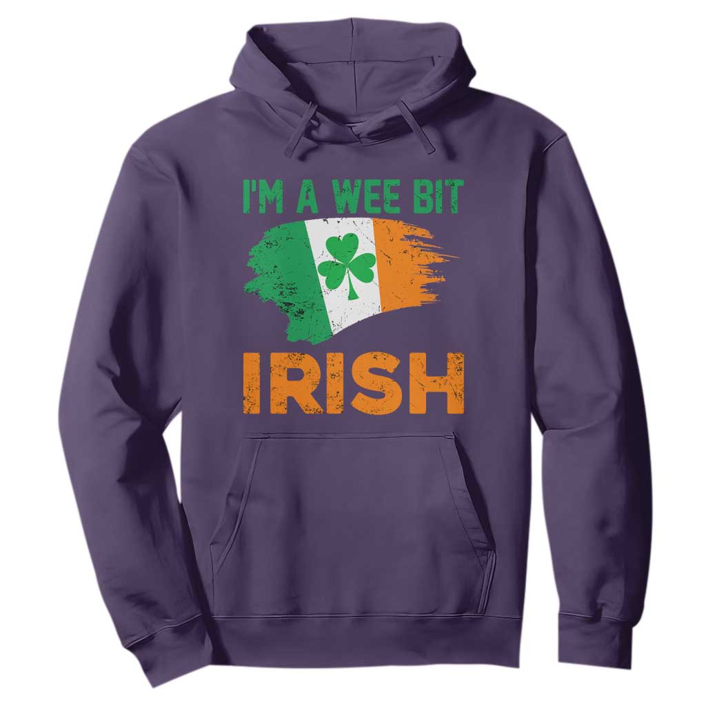 Funny St. Patricks Day Hoodie I'm A Wee Bit Irish Leprechaun Shenanigan TS02 Purple Printyourwear